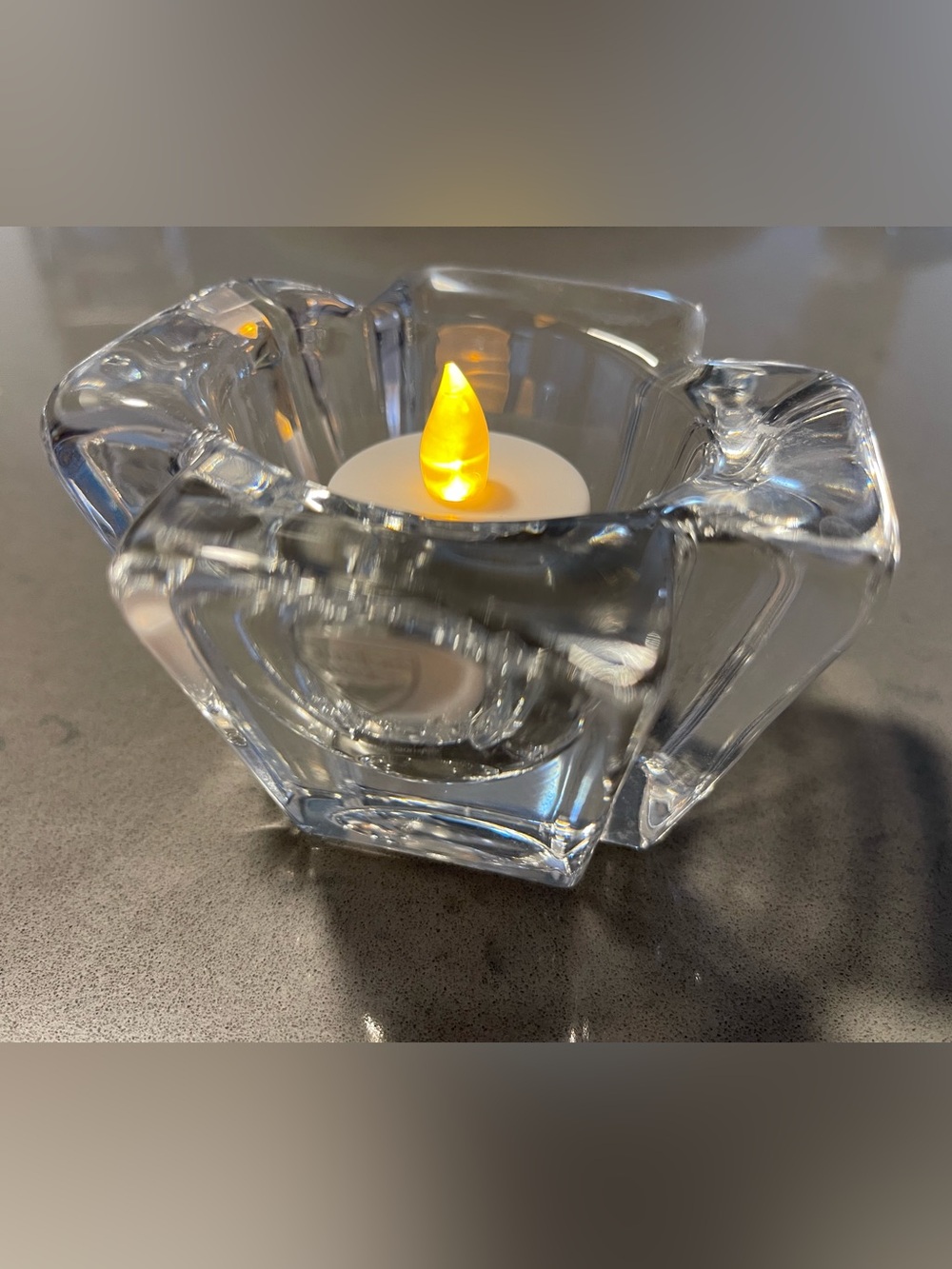 Vintage Orrefors Sweden Crystal Votive Candle Holder Max Cross Anna Ehrner EUC